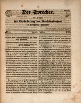 Sprecher Freitag 16. März 1849