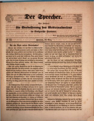 Sprecher Freitag 23. März 1849