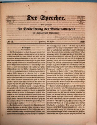 Sprecher Freitag 13. April 1849