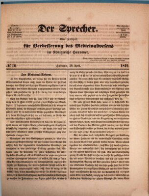 Sprecher Freitag 20. April 1849