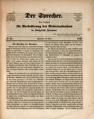 Sprecher Freitag 15. Juni 1849