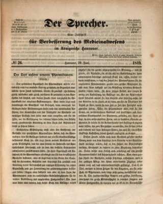 Sprecher Freitag 29. Juni 1849