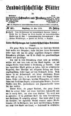 Landwirtschaftliche Blätter für Schwaben und Neuburg Donnerstag 26. Mai 1870