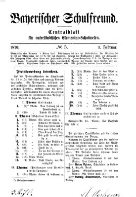 Bayerischer Schulfreund Donnerstag 3. Februar 1870