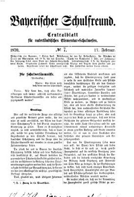 Bayerischer Schulfreund Donnerstag 17. Februar 1870