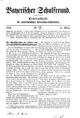 Bayerischer Schulfreund Donnerstag 24. März 1870