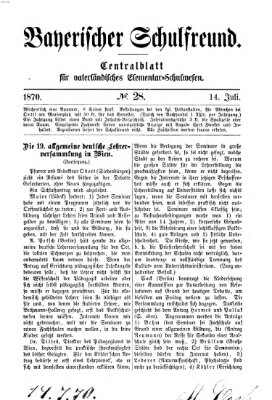 Bayerischer Schulfreund Donnerstag 14. Juli 1870