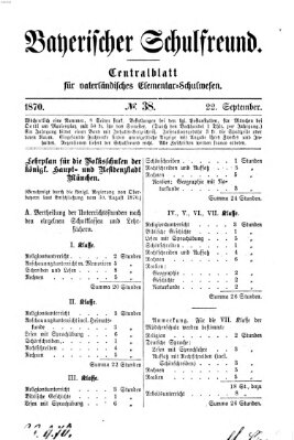 Bayerischer Schulfreund Donnerstag 22. September 1870