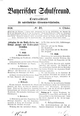 Bayerischer Schulfreund Donnerstag 6. Oktober 1870