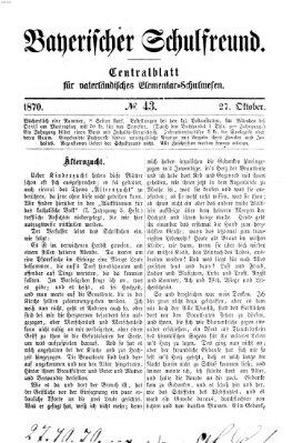 Bayerischer Schulfreund Donnerstag 27. Oktober 1870