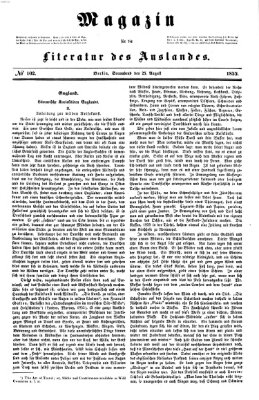 Magazin für die Literatur des Auslandes Samstag 25. August 1855