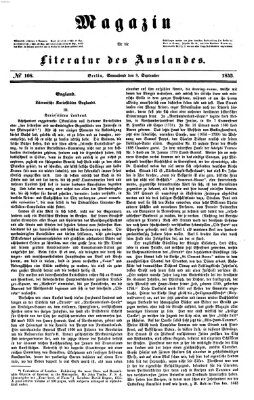 Magazin für die Literatur des Auslandes Samstag 8. September 1855