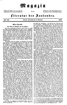 Magazin für die Literatur des Auslandes Donnerstag 27. September 1855