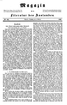 Magazin für die Literatur des Auslandes Dienstag 9. Oktober 1855