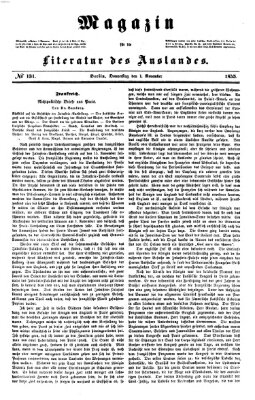 Magazin für die Literatur des Auslandes Donnerstag 1. November 1855