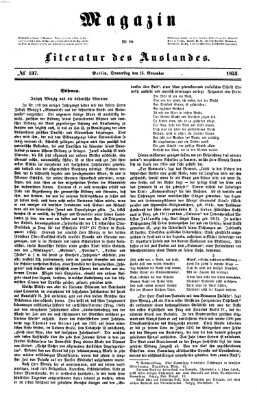 Magazin für die Literatur des Auslandes Donnerstag 15. November 1855