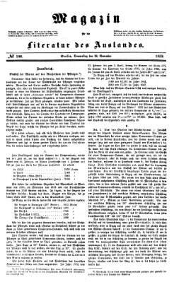 Magazin für die Literatur des Auslandes Donnerstag 22. November 1855