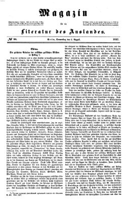 Magazin für die Literatur des Auslandes Donnerstag 6. August 1857