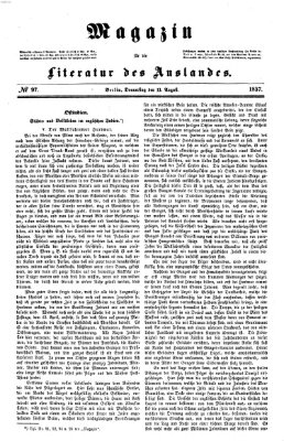 Magazin für die Literatur des Auslandes Donnerstag 13. August 1857