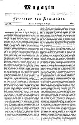 Magazin für die Literatur des Auslandes Donnerstag 20. August 1857