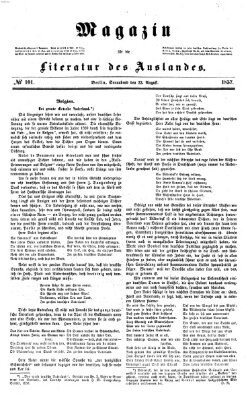 Magazin für die Literatur des Auslandes Samstag 22. August 1857