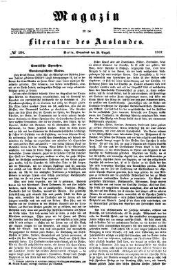 Magazin für die Literatur des Auslandes Samstag 29. August 1857