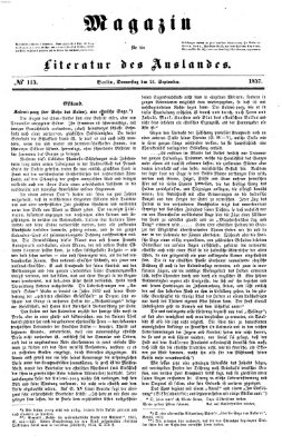 Magazin für die Literatur des Auslandes Donnerstag 24. September 1857