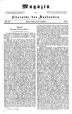 Magazin für die Literatur des Auslandes Dienstag 29. September 1857