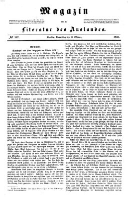 Magazin für die Literatur des Auslandes Donnerstag 22. Oktober 1857