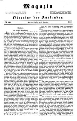 Magazin für die Literatur des Auslandes Dienstag 3. November 1857