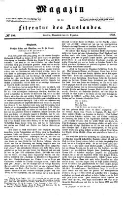 Magazin für die Literatur des Auslandes Samstag 19. Dezember 1857