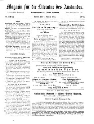 Magazin für die Literatur des Auslandes Samstag 7. Januar 1865