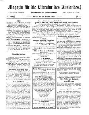 Magazin für die Literatur des Auslandes Samstag 18. Februar 1865