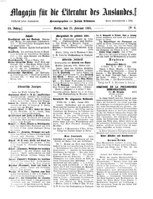 Magazin für die Literatur des Auslandes Samstag 25. Februar 1865