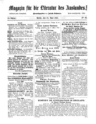 Magazin für die Literatur des Auslandes Samstag 24. Juni 1865