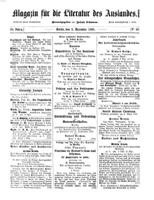 Magazin für die Literatur des Auslandes Samstag 2. Dezember 1865