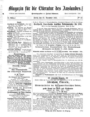 Magazin für die Literatur des Auslandes Samstag 23. Dezember 1865