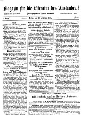 Magazin für die Literatur des Auslandes Samstag 10. Februar 1866