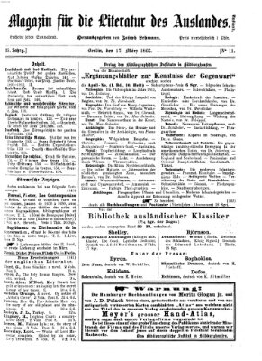 Magazin für die Literatur des Auslandes Samstag 17. März 1866