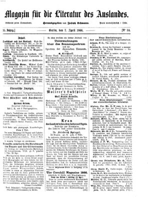 Magazin für die Literatur des Auslandes Samstag 7. April 1866