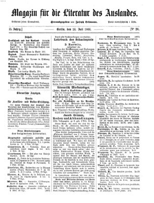 Magazin für die Literatur des Auslandes Samstag 14. Juli 1866