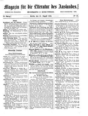 Magazin für die Literatur des Auslandes Samstag 18. August 1866