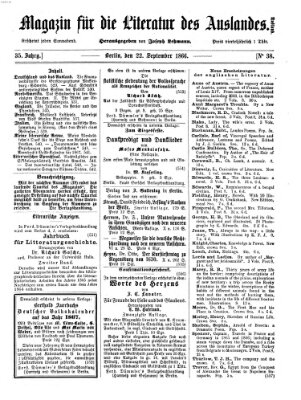 Magazin für die Literatur des Auslandes Samstag 22. September 1866