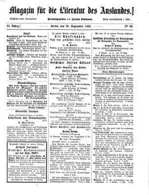 Magazin für die Literatur des Auslandes Samstag 29. September 1866