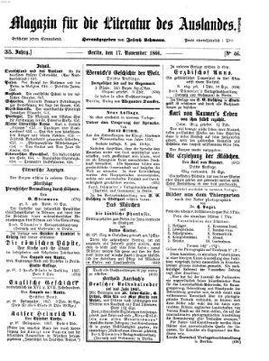 Magazin für die Literatur des Auslandes Samstag 17. November 1866