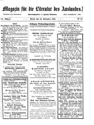 Magazin für die Literatur des Auslandes Samstag 24. November 1866