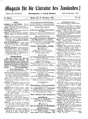 Magazin für die Literatur des Auslandes Samstag 29. Dezember 1866