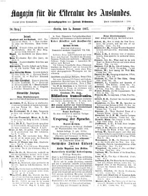 Magazin für die Literatur des Auslandes Samstag 5. Januar 1867