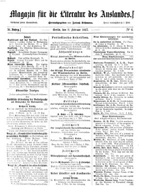 Magazin für die Literatur des Auslandes Samstag 9. Februar 1867