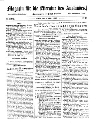 Magazin für die Literatur des Auslandes Samstag 9. März 1867